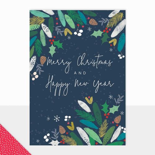 Foliage Christmas Card - Halcyon Merry Christmas Foliage