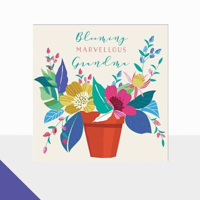 Tarjeta del día de la madre para la abuela - Glow Blooming Marvelous Grandma