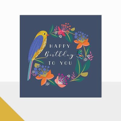 Tarjeta del feliz cumpleaños - Glow Happy Birthday Bird