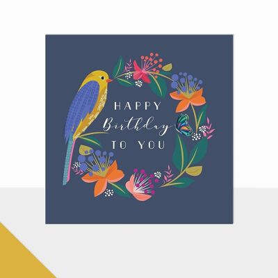 Happy Birthday Card - Glow Happy Birthday Bird