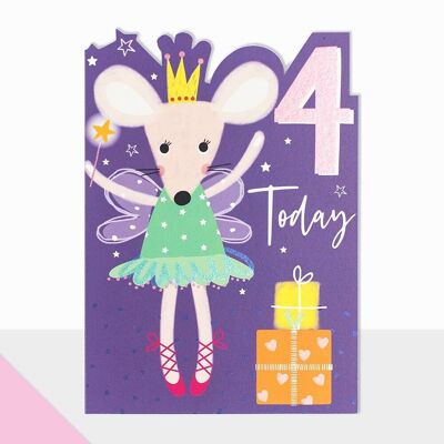 Carte Souris 4ème Anniversaire - Artbox Joyeux Anniversaire Souris 4