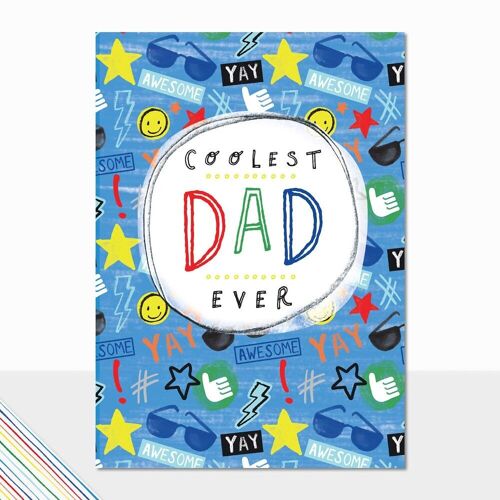 Coolest Dad Father's Day Card - Scribbles Fathers Coolest Dad