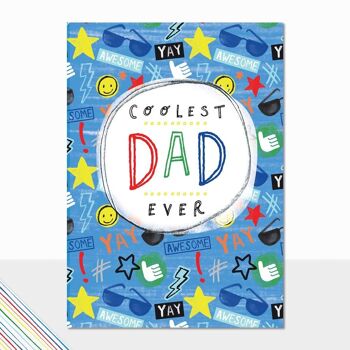 Carte de fête des pères papa le plus cool - Scribbles Fathers Coolest Dad