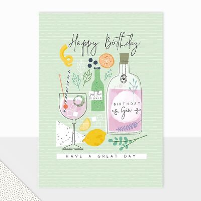 Drinks Happy Birthday Card - Halcyon Birthday Drinks