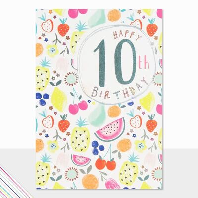 10th Birthday Card - Scribbles Happy 10th Birthday