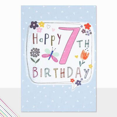 7th Birthday Card - Scribbles Happy 7th Birthday
