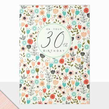 Carte florale 30e anniversaire – Halcyon 30e anniversaire Ditsy