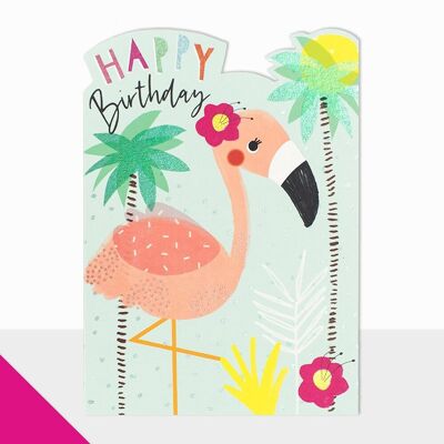 Carte d'anniversaire flamant rose - Artbox Joyeux anniversaire flamant rose