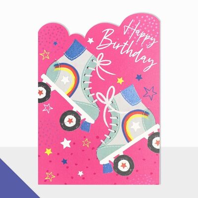 Roller Boots Birthday Card - Artbox Happy Birthday Roller Boots