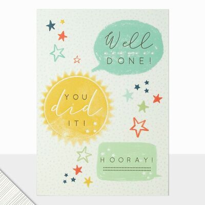 Well Done Congratulations Card - Halcyon Well Done You Did it Hooray