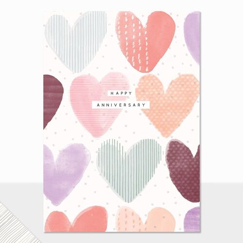 Love Hearts Anniversary Card - Halcyon Happy Anniversary