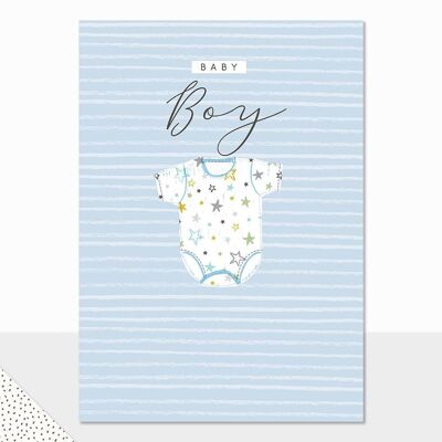 Babyparty-Karte – Halcyon Baby-Strampelanzug, Blau