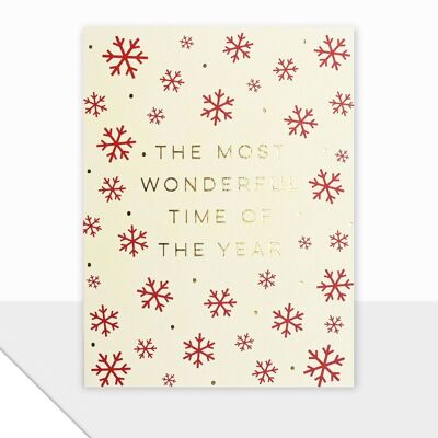 Tarjeta de Navidad con copos de nieve - Piccolo Most Wonderful Time