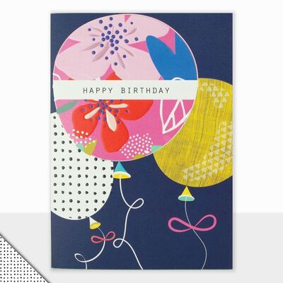 Balloons Birthday Card - Rio Brights Happy Birthday Balloon