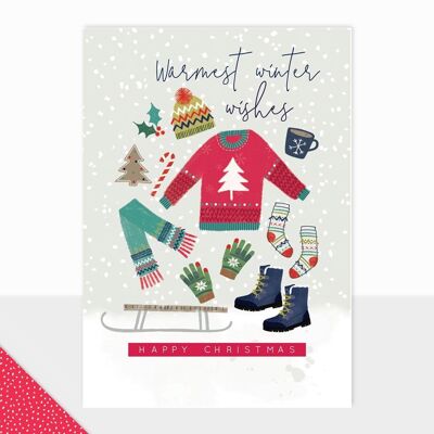 Tarjeta de Navidad de deseos de invierno - Halcyon Winter Wishes