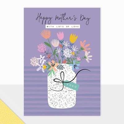 Tarjeta floral del Día de la Madre - Jarrón floral Halcyon del Día de la Madre