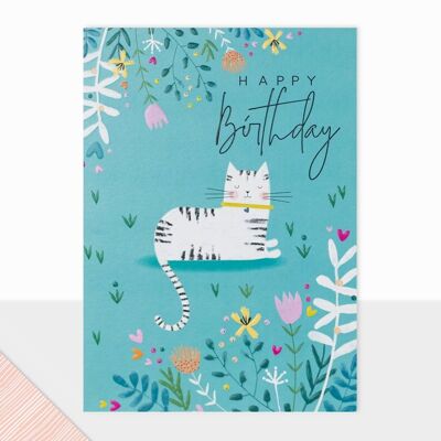 Halcyon Collection - Birthday Cat Card - Happy Birthday Cat