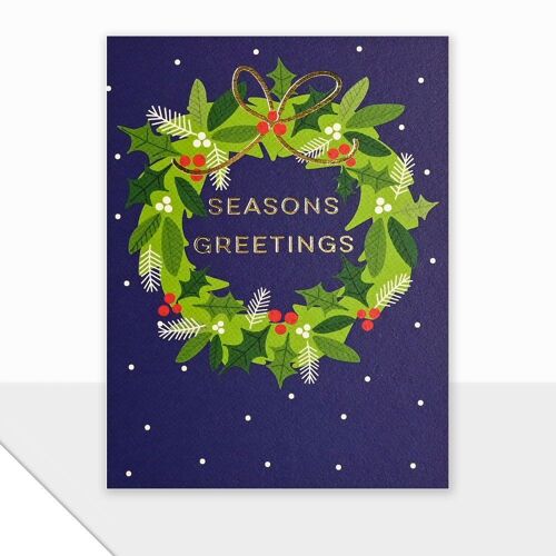 Wreath Christmas Card - Piccolo Seasons Greetings