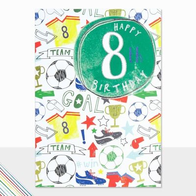 Tarjeta de octavo cumpleaños - Scribbles Happy 8th Birthday