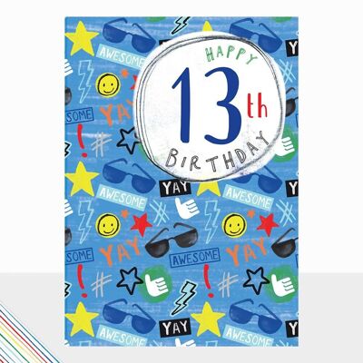 Happy 13th Birthday Card - Scribbles Happy 13th Birthday