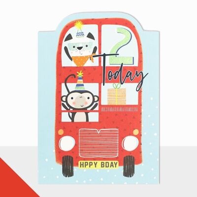 Tarjeta de autobús del segundo cumpleaños - Artbox Happy Birthday Bus 2