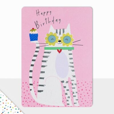 Tarjeta de feliz cumpleaños para gatos - Goodies Happy Birthday Cat
