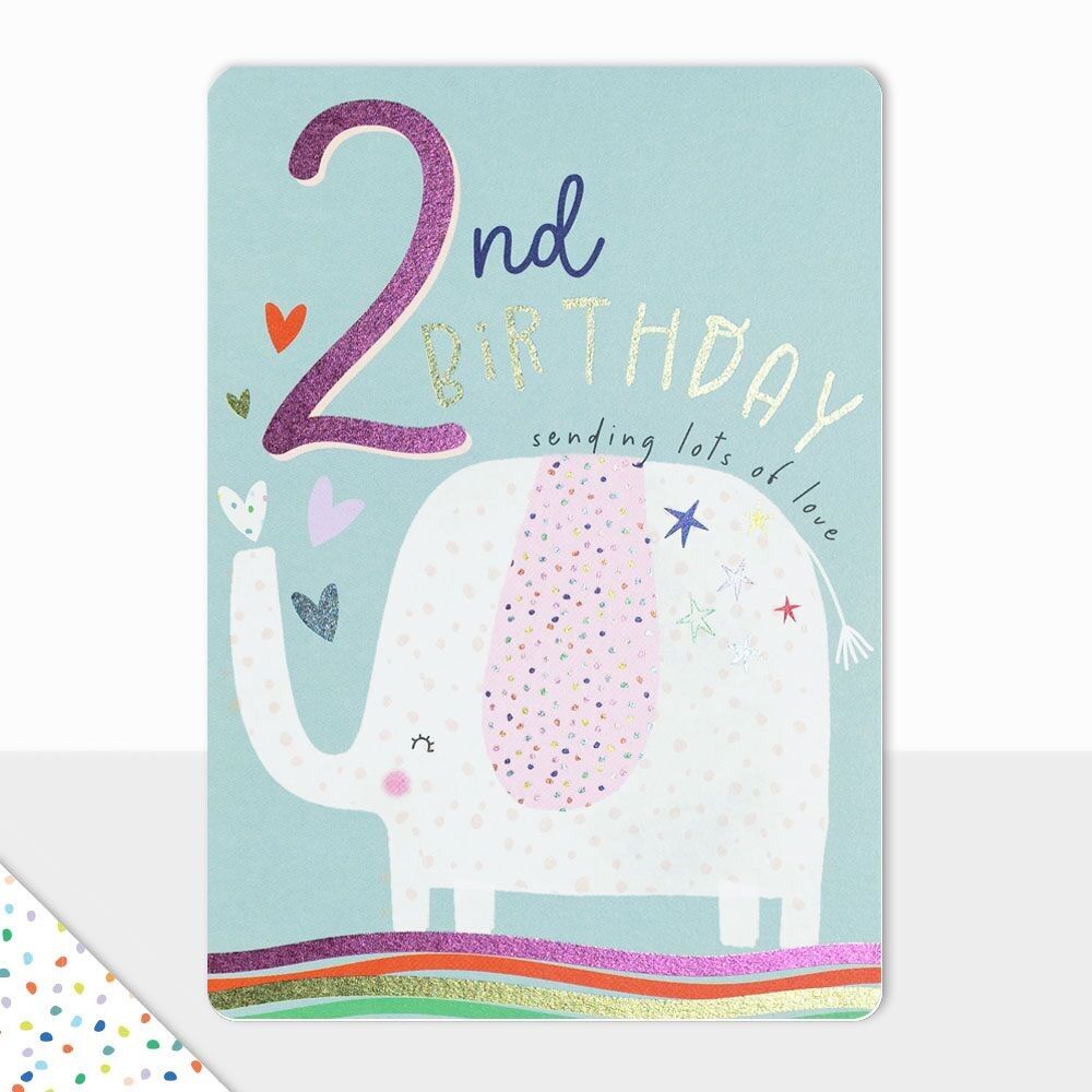 Biglietto di buon compleanno – Goodies – Buon compleanno Elefante – 2° compleanno