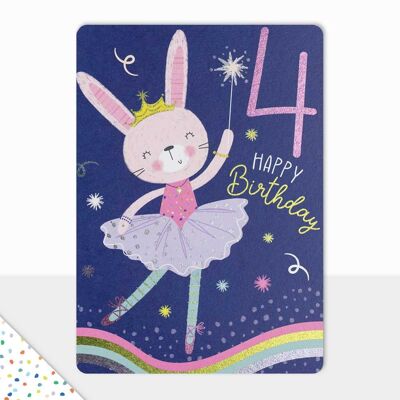 Happy Birthday Card - Goodies - Happy Birthday Ballerina - 4th Birthday