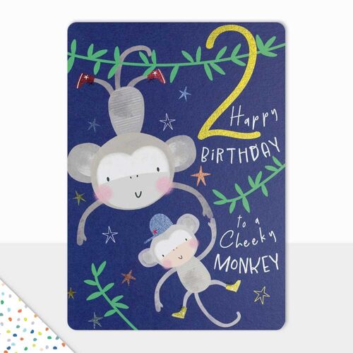 Happy Birthday Card - Goodies - Happy Birthday Monkey - 2nd Birthday