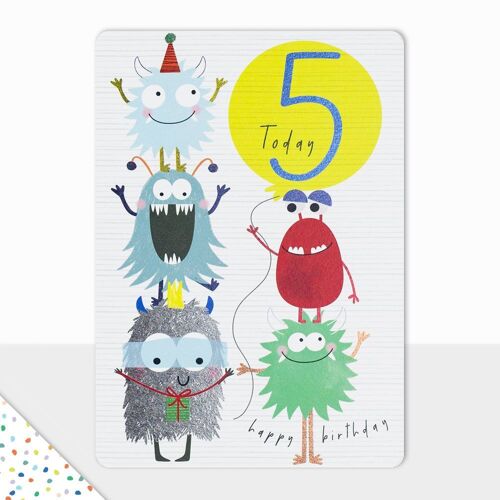 Happy Birthday Card - Goodies - Happy Birthday Monsters - 5th Birthday