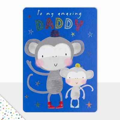 Carte Joyeux Anniversaire - Goodies - Amazing Daddy Monkeys - Fête des Pères