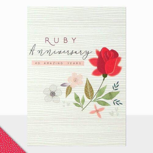 Ruby Anniversary Card - Halcyon Ruby Wedding