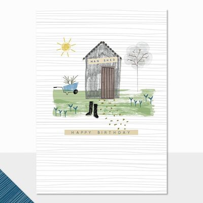 Birthday Card For Him - Halcyon Happy Birthday (man shed)