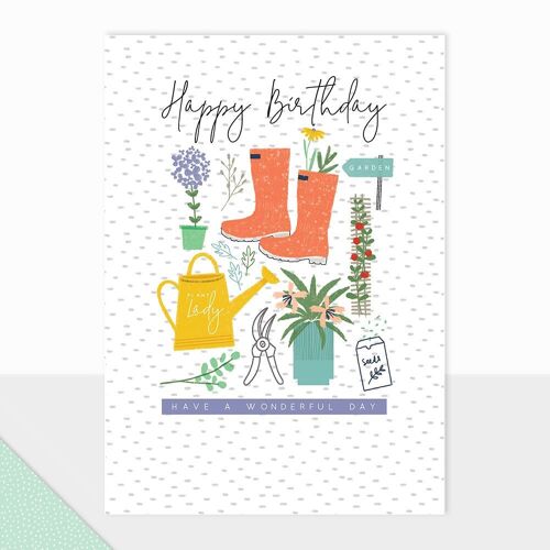 Gardening Happy Birthday Card - Halcyon Birthday Gardening
