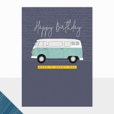 Biglietto di auguri di compleanno camper per lui – Halcyon Happy Birthday Camper