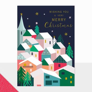 Carte de vœux de Noël - Maisons Joyeux Noël Utopia