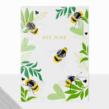 Bee Mine - Carte de Saint-Valentin - Carte d’anniversaire d’abeille - Carte d’amour