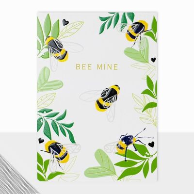Bee Mine - Valentine's Day Card - Bee Anniversary Card - Love Card