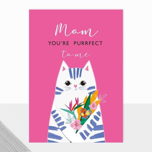 Mom - Purrfect to me - Mother's Day Card - Happy Mother's Day Card