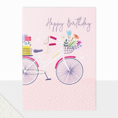 Colección Halcyon - Tarjeta de feliz cumpleaños - Bicicleta de feliz cumpleaños
