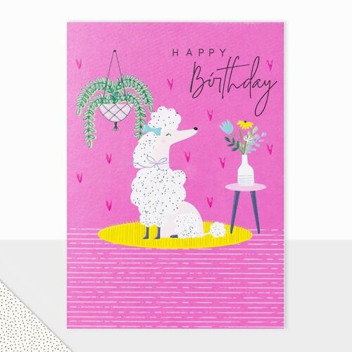 Halcyon Collection - Happy Birthday Card - Happy Birthday Poodle