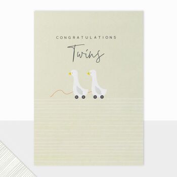 Twins New Baby Card - Halcyon Twins - Félicitations