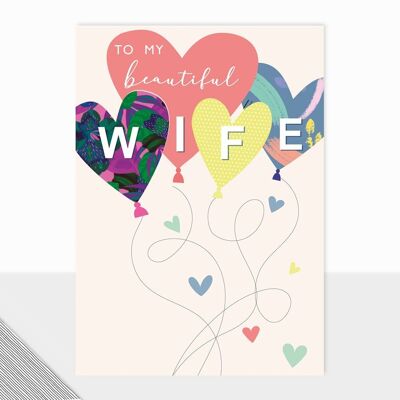 Beautiful Wife - Valentine's Day Card - Anniversary Card - Love Card - Birthday Card