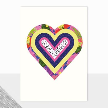 Coeur d'Amour - Carte Saint Valentin - Carte Anniversaire - Carte Amour - Carte Anniversaire