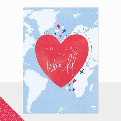 Husband Valentines Card - Halcyon You are my World Anniversary - My World
