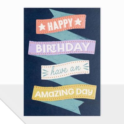 Alles Gute zum Geburtstag Karte - Notiert Alles Gute zum Geburtstag - Erstaunlicher Tag