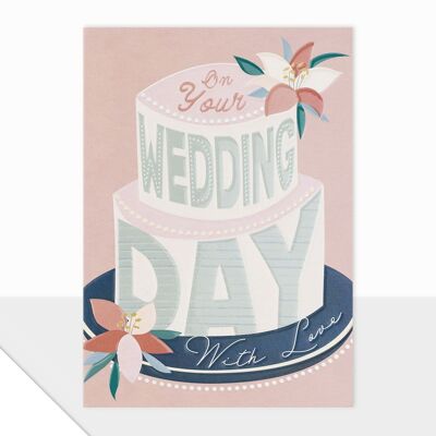 Tarjeta de boda - Día de la boda destacado - Pastel de bodas