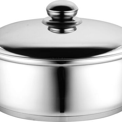 Stainless steel saucepan 22cm diameter. Capsulated bottom, suitable for all kinds of kitchens