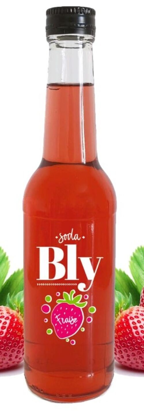 Soda BLY - Fraise - Pack de 12 bouteilles de 33 cl