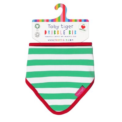 Organic baby towel with green stripes
